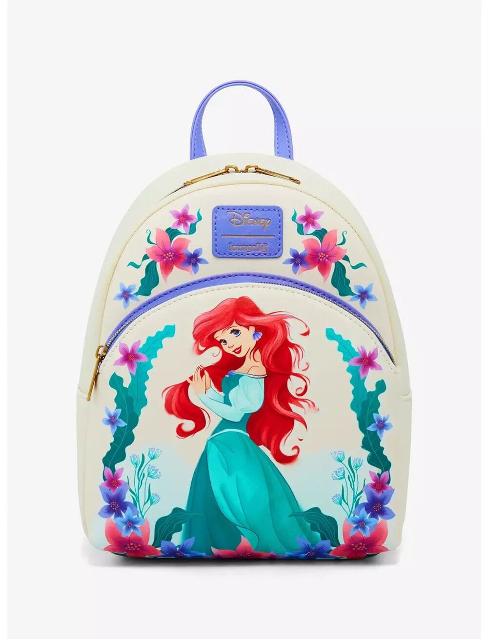LOUNGEFLY DISNEY THE LITTLE MERMAID FLORAL MINI BACKPACK NWT